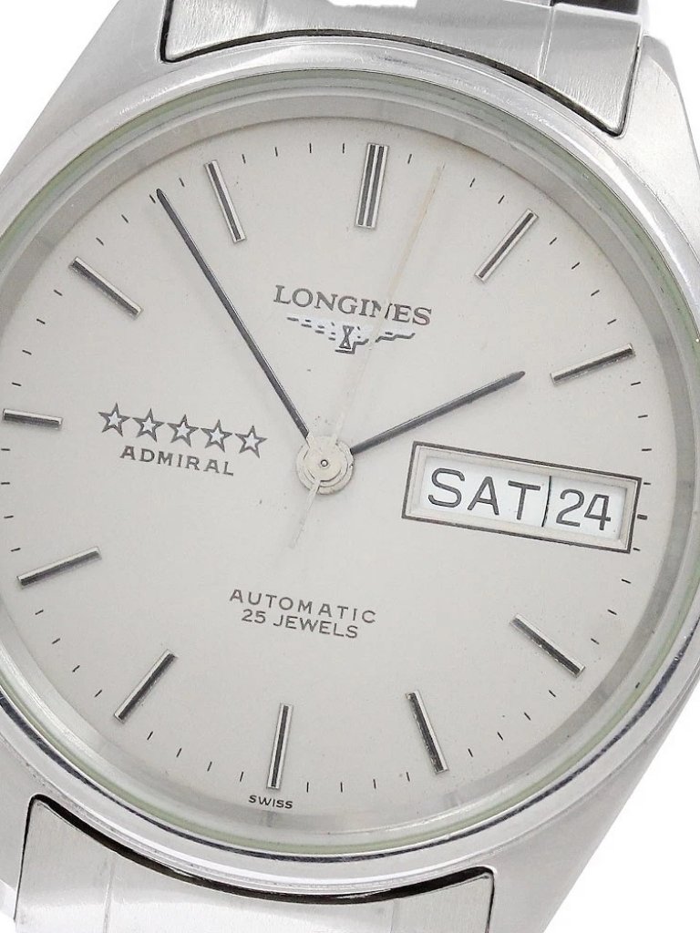 Longines Admiral 5 Star L76344 Day Date Silver Dial Automatic Mens957222